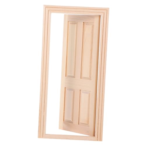 Mipcase Puppenhausmöbel Holzbrett für Puppenhaus Puppenhausrahmen Miniatur-Puppenhauszubehör Bauernhaus Puppenhaus Fariy-Tür aus Holz kleine Türen für die Wand Miniaturtür hölzern Khaki von Mipcase