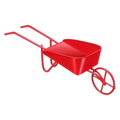 Mipcase Puppenhauswagen Puppenhaus Miniatur-Schubkarren Puppenhaus-Miniaturen winzige Möbel Dolly klein Mini-Puppenhausmöbel Mini-Wagen- Schmiedeeisen rot von Mipcase