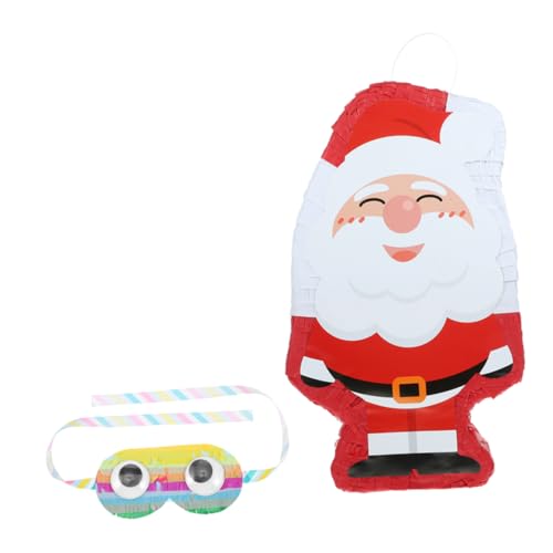 Mipcase Santa Claus Pinata mit Augenmaske Teilig Weihnachtsdekoration und Partyspiel Pinata für Familienfeiern Foto Accessoire und Festliche von Mipcase
