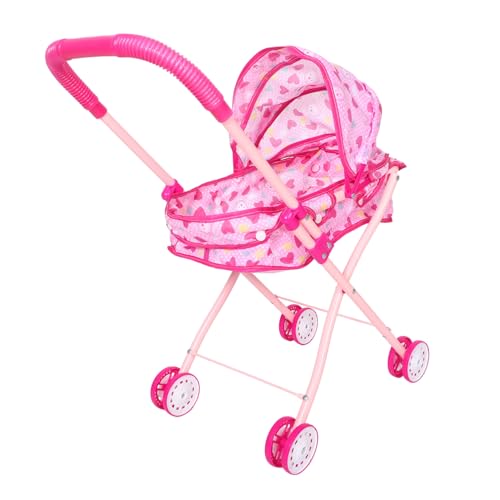 Mipcase Simulierter Babywagen Rollenspielwagen für Puppen Kinderwagen Kinderwagen-Spielset -Kinderwagen für Puppenwagen Oxford-Stoff Rosa Mipcase Simulierter Babywagen Rollenspielwagen für Puppen Kinderwagen Kinderwagen-Spielset -Kinderwagen für Puppenwagen Oxford-Stoff Rosa von Mipcase