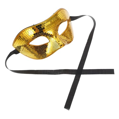 Mipcase Spiegelmaske Disco-Kugel-Maske Disco-Maske für Frauen Cosplay-Maske festliche dekorative Masken festliche dekorative Augenmaske Maskerademaske für Männer und Frauen Glas Golden von Mipcase