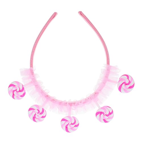 Mipcase Stirnband Süßigkeiten-Kostümzubehör Haarschmuck für Mädchen -Cartoon-Haarband Kleine Mädchen Haarzubehör Bonbonhaarzubehör Haarschmuck für Damen Stoff Rosa von Mipcase