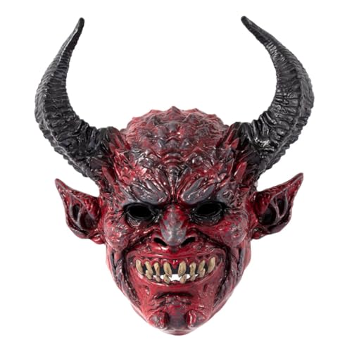Mipcase Teufelshorn-Kapuzenmaske gruselige Dämonenmaske Horror-Cosplay-Maske gruselige Geistermaske Halloween Kostümmaske gruselige Monstermaske Halloween Scary Maske Tiermaske RP rot Mipcase Teufelshorn-Kapuzenmaske gruselige Dämonenmaske Horror-Cosplay-Maske gruselige Geistermaske Halloween Kostümmaske gruselige Monstermaske Halloween Scary Maske Tiermaske RP rot von Mipcase