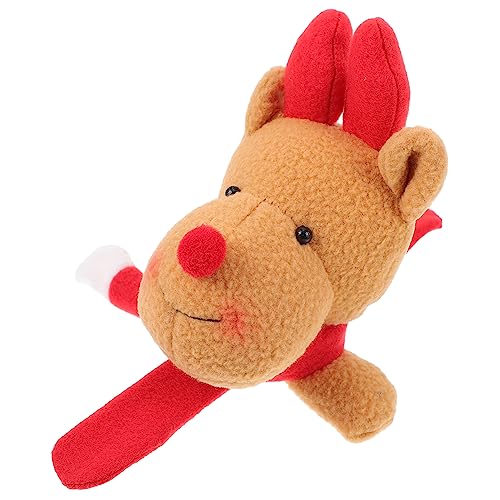 Mipcase Tragbares Weihnachts Papp Armband mit Plüsch Elch Langlebiges PP Baumwollmaterial Weihnachtliche Party Deko und Leichtes Komfortables Accessoire für Festliche Handgelenke von Mipcase