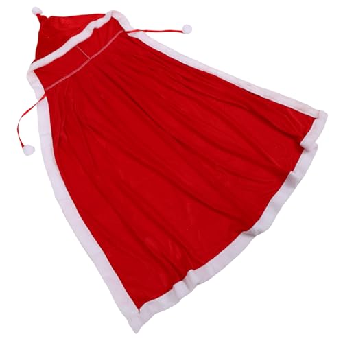 Mipcase Weicher Roter Samt Umhang mit Kapuze Warm Klassisches Weihnachtskostüm für Damen für Party Auftritt und Festliche Verkleidung Passend von Mipcase