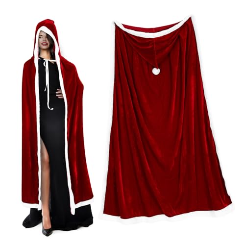 Mipcase Weihnachtlicher Samtumhang mit Kapuze Damen Weicher Luxuriöser Weihnachtsumhang in Vielseitiges Kostümzubehör für Santa Claus Karneval Feiertagsumzüge Mipcase Weihnachtlicher Samtumhang mit Kapuze Damen Weicher Luxuriöser Weihnachtsumhang in Vielseitiges Kostümzubehör für Santa Claus Karneval Feiertagsumzüge von Mipcase