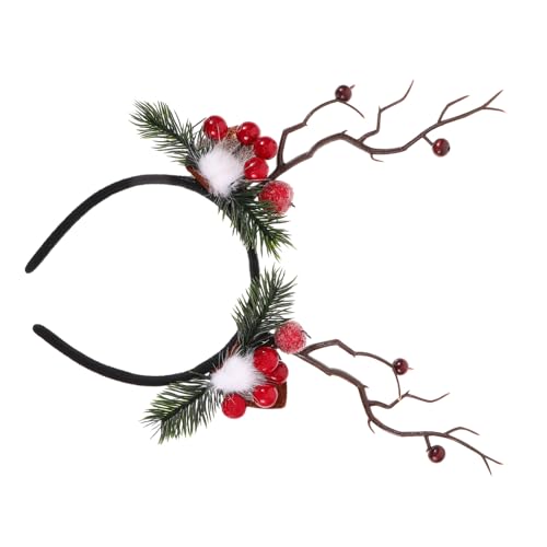 Mipcase Weihnachtliches Geweih Haarreif mit Beeren Pompons und Tannenzweigen Weicher Damen Haaraccessoire für Hochzeit Vielseitiger Xmas Cosplay Stirnband Mipcase Weihnachtliches Geweih Haarreif mit Beeren Pompons und Tannenzweigen Weicher Damen Haaraccessoire für Hochzeit Vielseitiger Xmas Cosplay Stirnband von Mipcase