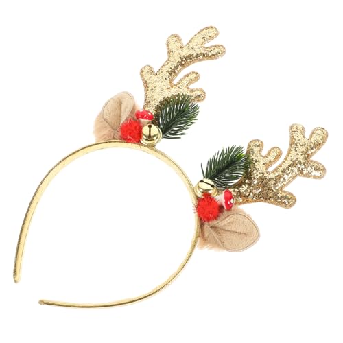 Mipcase Weihnachtliches Rentier Geweih Stirnband mit Glocken Leichtes Hautfreundliches Haarschmuck Accessoire für Erwachsene für Party Karneval und Fotorequisiten von Mipcase
