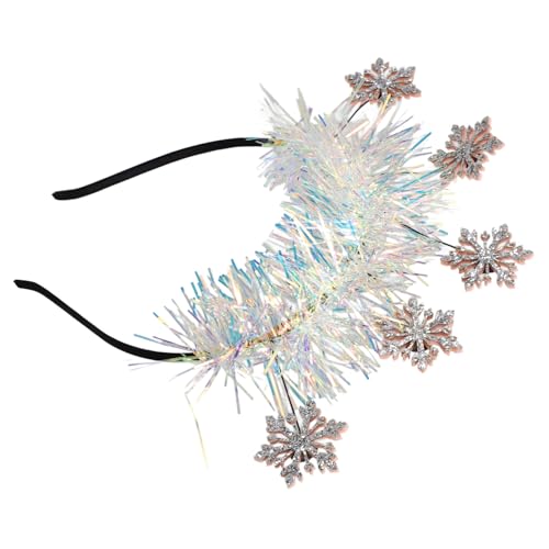 Mipcase Weihnachtliches Schneeflocken Haarreif Stirnband Leichtes Langlebiges Haarschmuck für Frauen Rutschfest und Komfortabel Festliche Kopfbedeckung für Weihnachtsfeier und Party von Mipcase