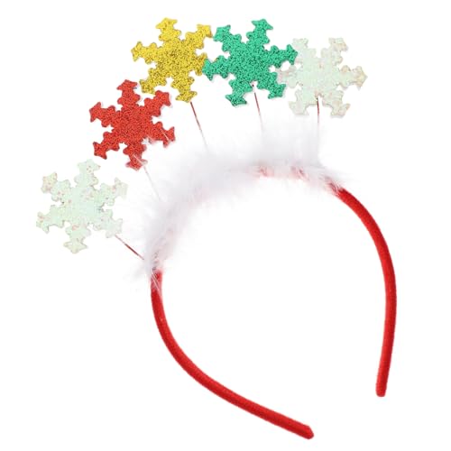 Mipcase Weihnachtliches und Erwachsenen Party Stirnband mit Rentierhörnern Mehrfarbigem Schneeflocken Design Festlichem Kopfschmuck für Weihnachtsfeiern und Unvergessliche Fotos von Mipcase