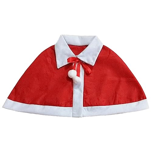Mipcase Weihnachtscape Plüsch Umhang Winddicht Warmes Kostüm Accessoire Umhüllung mit Bindeband für Festliche Anlässe und Fasching von Mipcase