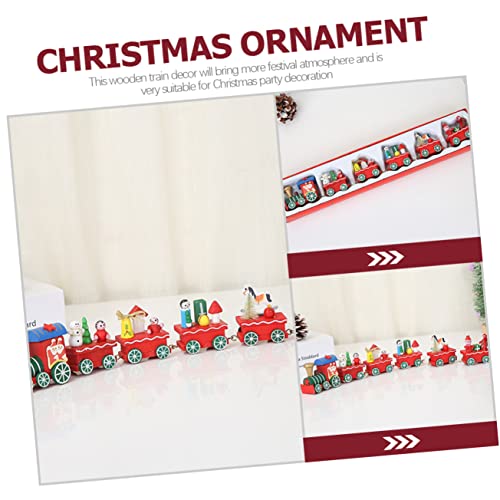 Mipcase Weihnachtsdeko Holz Zug Teilig Weihnachtszug Tischdeko Festliche Eisenbahn für Party und Heimdekoration von Mipcase