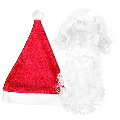 Mipcase Weihnachtsmann Perücke mit Mütze Natürlich Weiches Polyester Santa Claus Kostüm Zubehör für Party Karneval Weihnachten Cosplay Mipcase Weihnachtsmann Perücke mit Mütze Natürlich Weiches Polyester Santa Claus Kostüm Zubehör für Party Karneval Weihnachten Cosplay von Mipcase
