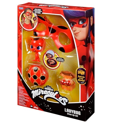 Bandai - Miraculous Ladybug - Verwandlungsset - Ladybug-Kostüm - Box JoJo Maske Tikki-Ohrringe Kwami - Miraculous Kostüm und Zubehör - Spielzeug für Kinder ab 4 Jahren - P50601 von Bandai