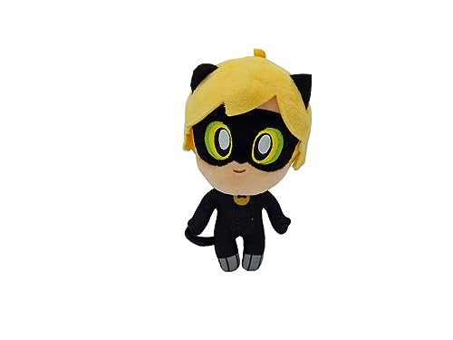 Miraculous Chibi Cat Noir Plüschtier aus Miraculous Tales of Ladybug und Miraculous Noir | 15 cm großes Miraculous Noir Plüschtier | Superweiche und kuschelige Miraculous Spielzeuge erwecken ihre von Miraculous