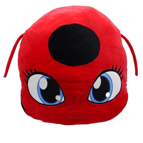 Miraculous Ladybug - Huggie Hideaway Tikki, 16.5-inch Red Plush Pillow, Super Cute Soft Stuffed Toy for Kids with Large Zipper Secret Pocket in the Back (Wyncor) von Miraculous