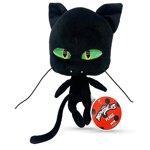 Miraculous Ladybug - Kwami Mon Ami Plagg, 24cm Cat Plush Toys for Kids, Super Soft Stuffed Toy with Resin Eyes, High Glitter and Gloss, Detailed Stitching Finishes (Wyncor) von Miraculous