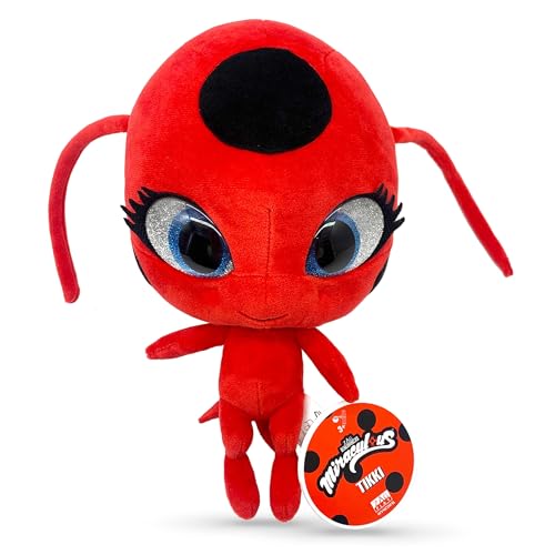 Miraculous Ladybug - Kwami Mon Ami Tikki 24 cm Ladybug Plush Toys for Kids, Super Soft Stuffed Toy with Resin Eyes, High Glitter and Gloss, Detailed Stitching Finishes (Wyncor) von Miraculous