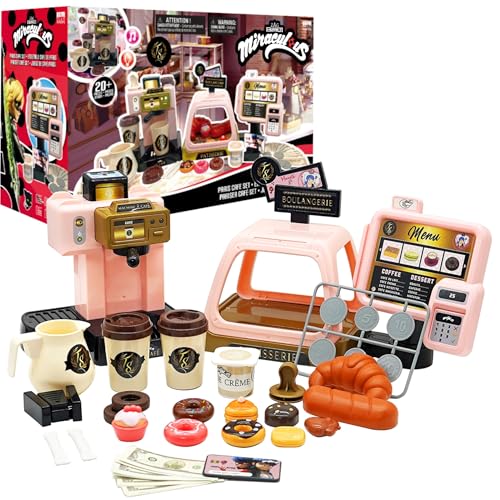 Miraculous Ladybug - Paris Cafe Set, Spielrollenspiele Kaffeemaschine und interaktive Registrierungen mit Ton und Licht, Spielzeug für Kinder mit Küchenzubehör, Bäckerei, Rechnungen und Münzen Miraculous Ladybug - Paris Cafe Set, Spielrollenspiele Kaffeemaschine und interaktive Registrierungen mit Ton und Licht, Spielzeug für Kinder mit Küchenzubehör, Bäckerei, Rechnungen und Münzen von Miraculous
