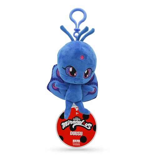 Miraculous Ladybugr – Kwami Lifesize Duusu, 12,7 cm Pfau-Plüsch-Spielzeug zum Anklippen, super weiches Sammlerstück, Stofftier mit Glitzerstichaugen und farblich passendem Miraculous Ladybugr – Kwami Lifesize Duusu, 12,7 cm Pfau-Plüsch-Spielzeug zum Anklippen, super weiches Sammlerstück, Stofftier mit Glitzerstichaugen und farblich passendem von Miraculous
