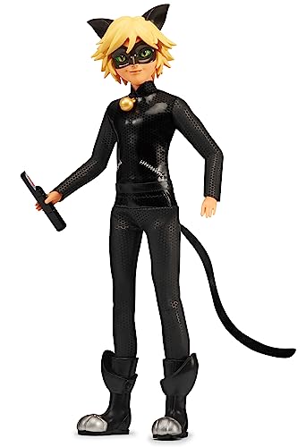 Miraculous Marienkäfer und Cat Noir Toys Cat Noir Fashion Doll | bewegliche 26 cm Cat Noir Puppe mit Zubehör Kwami | Teen Superhero Cat Noir Figur | Bandai Dolls Range von Miraculous