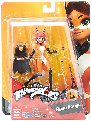 Miraculous: Tales of Ladybug and Cat Noir Kleine Rena Rouge Puppe | 12 cm Rena Rouge Puppe mit Zubehör | Alya Superheld Rena Rouge Spielzeug Spielzeug Bandai Puppen Serie von Miraculous