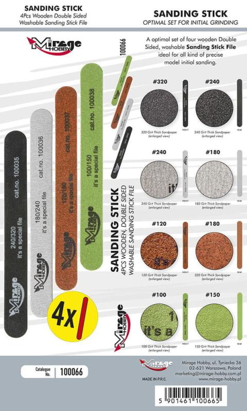 Sanding Stick - Optimal Set [4pcs/8 Stages] von Mirage Hobby