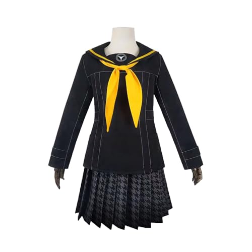 Mirodo Anime Schwarze Frauen Schuluniform Kujikawa Rise Cosplay Kostüm Halloween Komplettes Outfit,Black-XL von Mirodo