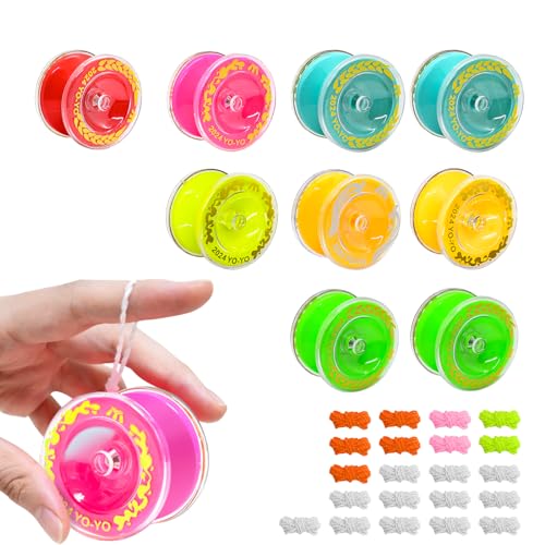 MirraSwit 9 Stücke Farbe Yo-Yos+21 Seil, Responsive Yoyo, Professiona Looping Yoyo für Anfänger, JoJo Reaktives Kugellager für Anfänger Geburtstag Party Gastgeschenk, Zufällige Farben MirraSwit 9 Stücke Farbe Yo-Yos+21 Seil, Responsive Yoyo, Professiona Looping Yoyo für Anfänger, JoJo Reaktives Kugellager für Anfänger Geburtstag Party Gastgeschenk, Zufällige Farben von MirraSwit