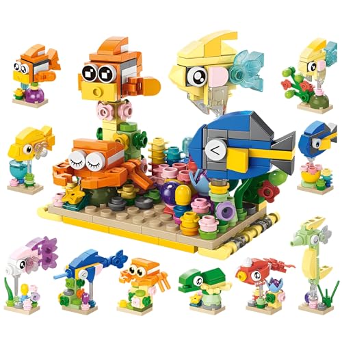 10-in-1-Bausatz Meeresfischen – 344-teiliges Bauset mit Meerestieren und Pflanzen, Schreibtischdekoration im Aquarium-Design, pädagogisches STEM-Spielzeug, Kreative Geschenk für Kinder ab 6 Jahren 10-in-1-Bausatz Meeresfischen – 344-teiliges Bauset mit Meerestieren und Pflanzen, Schreibtischdekoration im Aquarium-Design, pädagogisches STEM-Spielzeug, Kreative Geschenk für Kinder ab 6 Jahren von MirthMakers