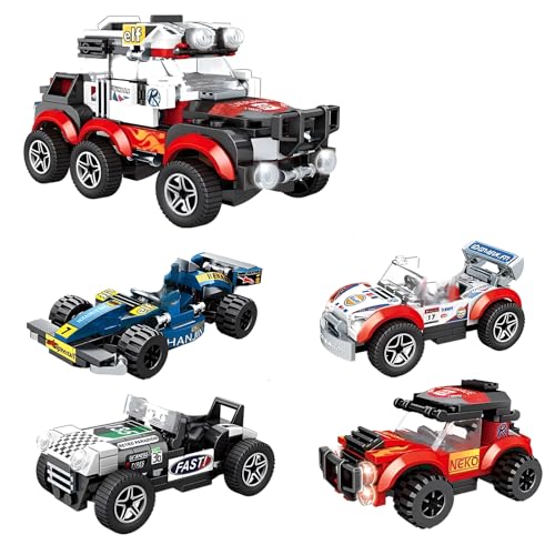 4-in-1 Rennwagen-Bausatz – 367-teiliges Transformierbares Offroad-Fahrzeug-Bauset, Supersportwagen-Modell, Sammlerstück für Geschwindigkeitsrennen, STEM-Spielzeug, Kreatives Geschenk für Kinder 4-in-1 Rennwagen-Bausatz – 367-teiliges Transformierbares Offroad-Fahrzeug-Bauset, Supersportwagen-Modell, Sammlerstück für Geschwindigkeitsrennen, STEM-Spielzeug, Kreatives Geschenk für Kinder von MirthMakers