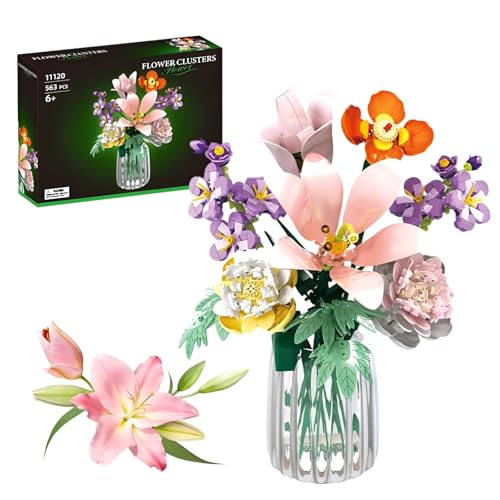 563-teiliges Blumenstrauß-Bausteinset – Lilien- und Primel-Arrangement-Bausteinset, künstliche Blumen, botanische Kollektion, DIY-Blumendekoration, Wohnaccessoire, kreatives Geschenk für Mädchen 563-teiliges Blumenstrauß-Bausteinset – Lilien- und Primel-Arrangement-Bausteinset, künstliche Blumen, botanische Kollektion, DIY-Blumendekoration, Wohnaccessoire, kreatives Geschenk für Mädchen von MirthMakers