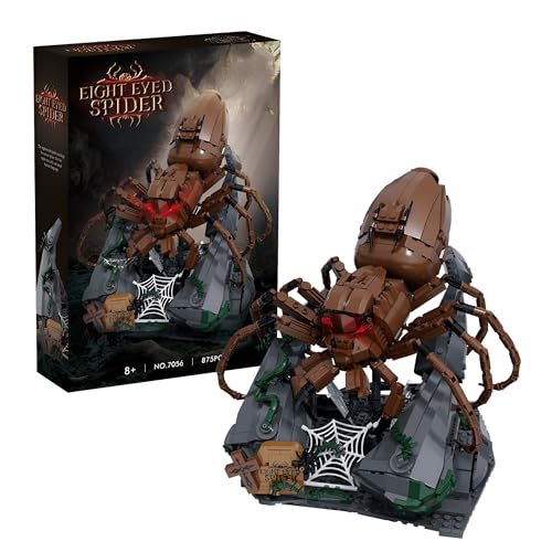 Achtäugige Spinne Baustein-Set – 875 Teile Insekten-Bausteine Kit Mit Fels- Und Reptilien-Modell, Halloween Wohnung-Büro-Deko, STEM Lernspielzeug, Kreative Geschenk Für Erwachsene, Kinder von MirthMakers