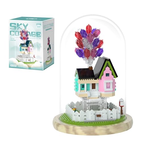 Balloon House Building Blocks Set – 1243-teiliges Bausatz-Set mit Flugabenteuer-Hütte, Vitrine, Stadtansicht, Filmarchitekturmodell, Wohnaccessoire, Geburtstagsgeschenk für Erwachsene, Kinder von MirthMakers