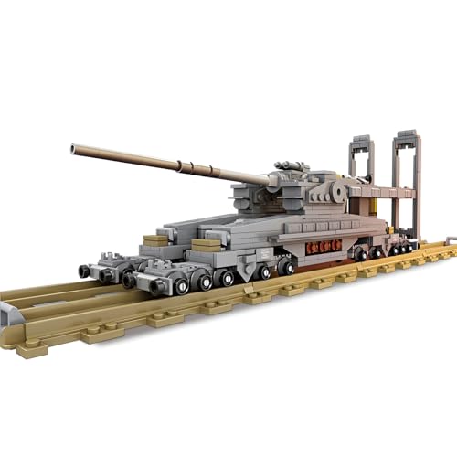 Dora-Eisenbahnkanonen-Bausatz – 628PCS Bauset mit Schweren Artilleriegeschützen aus Zweiten Weltkrieg, Historisches Militärmodell für Erwachsene, Wohnaccessoire, Kreatives Geschenk für Jungen Männer von MirthMakers