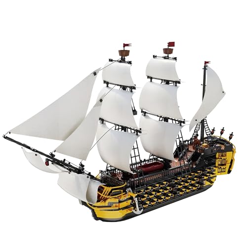 Endeavour Piratenschiff-Bausatz – (2475 Teile) Segelboot-Bausatz, Kriegsschiff-Modell, Dekoration für das Homeoffice, Fantasievolles Spielzeug zum Thema Seefahrt, Geschenk für Erwachsene, Kinder von MirthMakers