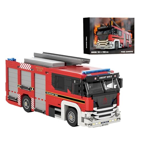 Feuerwehrauto Bauklötze Setzen für Erwachsene (703PCS), Stadt Notfall Rettung Fahrzeug Sammler Modell Bauklötze Kit, Geschenk für Jugendliche ab 14 Jahren, Kompatibel mit großen Marken von MirthMakers