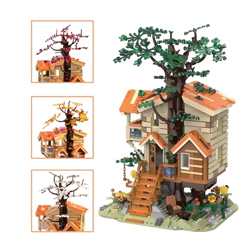 Four Seasons Baumhaus-Bausatz – 1711 Teile Blumenraum-Bausatz, Modulares Puppenhaus mit 4 Arten von Blättern, Architekturmodell, Kreatives Geschenk für Erwachsene und Jugendliche ab 8 Jahren Four Seasons Baumhaus-Bausatz – 1711 Teile Blumenraum-Bausatz, Modulares Puppenhaus mit 4 Arten von Blättern, Architekturmodell, Kreatives Geschenk für Erwachsene und Jugendliche ab 8 Jahren von MirthMakers