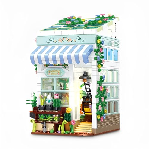 Gartenhaus-Bausteine-Set – 1185 Teile Blumenhaus-Bausteine-Kit, Realistisches Miniatur-Haus-Modell, Stadtstraßen-Szenerie, Erwachsene, Kinder Ab 8 Jahren Gartenhaus-Bausteine-Set – 1185 Teile Blumenhaus-Bausteine-Kit, Realistisches Miniatur-Haus-Modell, Stadtstraßen-Szenerie, Erwachsene, Kinder Ab 8 Jahren von MirthMakers