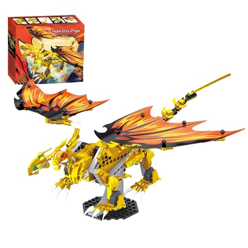 Golden Dragon Bausatz – 452 Teiliges Bauset mit Mythischen Tieren, Sammlerstück, Dekoration für das Homeoffice, STEM-Lernspielzeug, Kreatives Geschenk für Erwachsene und Kinder ab 8 Jahren Golden Dragon Bausatz – 452 Teiliges Bauset mit Mythischen Tieren, Sammlerstück, Dekoration für das Homeoffice, STEM-Lernspielzeug, Kreatives Geschenk für Erwachsene und Kinder ab 8 Jahren von MirthMakers