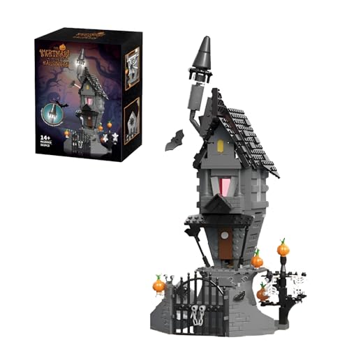 Halloween Gruselvilla Baustein-Set - 581-teiliges Horror-Schloss mit Kürbissen und Skelett-Geistern, schaurig-schöne Deko und kreatives Geschenk für Erwachsene, Kinder von MirthMakers