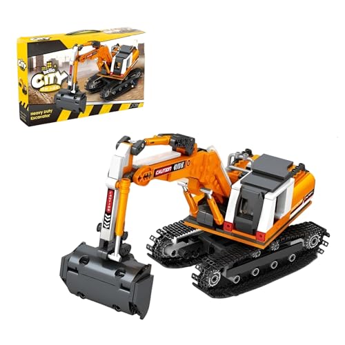 Hochleistungs-Bagger-Bausatz – Bausatz mit Ingenieursfahrzeug-Bausteinen im Maßstab 1:27, fortschrittliches Automodell, STEM-Lernspielzeug, kreatives Geschenk für Erwachsene und Kinder (536 Teile) von MirthMakers