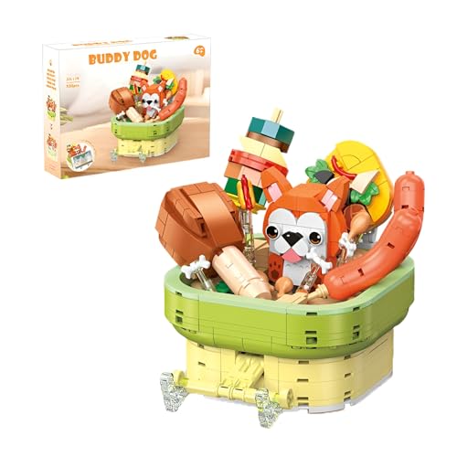 Hund Pop-Up Futterkorb Baustein Set - 538 Teile Springendes Haustier Hündchen Tier Baustein Kit mit Handyhalter, STEM Pädagogisches Spielzeug, Geschenk für Erwachsene und Kinder ab 8 Jahren Hund Pop-Up Futterkorb Baustein Set - 538 Teile Springendes Haustier Hündchen Tier Baustein Kit mit Handyhalter, STEM Pädagogisches Spielzeug, Geschenk für Erwachsene und Kinder ab 8 Jahren von MirthMakers