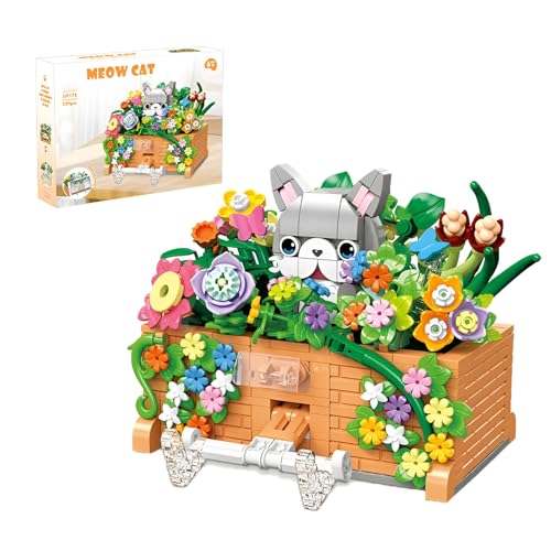 Katzen-Pop-Up-Blumenkorb-Bausteinset – 539 Teiliges Interaktives Tier-Blumen-Bauset mit Springender Katze, Handyhalterung, STEM-Lernspielzeug, Kreatives Geschenk für Erwachsene Kinder ab 8 Jahren Katzen-Pop-Up-Blumenkorb-Bausteinset – 539 Teiliges Interaktives Tier-Blumen-Bauset mit Springender Katze, Handyhalterung, STEM-Lernspielzeug, Kreatives Geschenk für Erwachsene Kinder ab 8 Jahren von MirthMakers