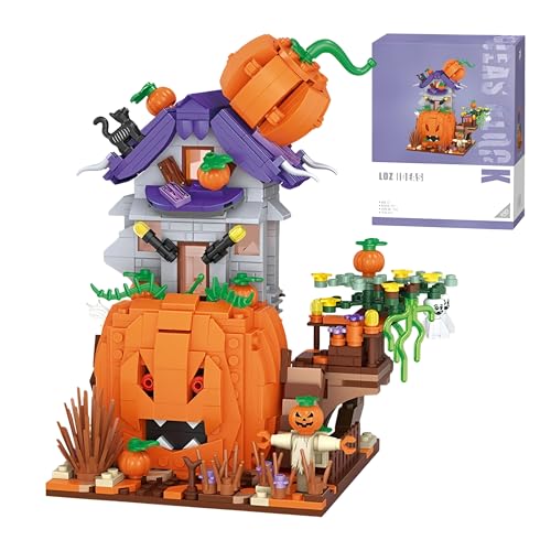 Kürbis-Haus-Bausatz – 762-teiliges Set mit Drehbaren Riesen-Kürbis-Ministeinen, Gruselige Halloween-Dekoration, DIY-Horror-Spielzeug, Wohnaccessoire, Kreatives Geschenk für Erwachsene und Kinder von MirthMakers