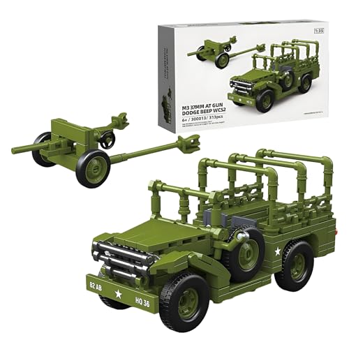 Militärischer Panzer-Bausatz – 313PCS M3 Panzerabwehrkanone Dodg Beep WC52 Bausatz, Militärfahrzeug Zweiten Weltkrieg Maßstab 1:35, Armeetransport Modell, Kreatives Geschenk für Erwachsene Kinder Militärischer Panzer-Bausatz – 313PCS M3 Panzerabwehrkanone Dodg Beep WC52 Bausatz, Militärfahrzeug Zweiten Weltkrieg Maßstab 1:35, Armeetransport Modell, Kreatives Geschenk für Erwachsene Kinder von MirthMakers