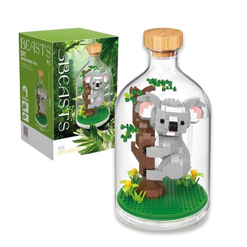 Mini-Tier-Bausteine-Set – 608-teiliges Koala-Figuren-Mikro-Bausteine-Set für Erwachsene, Home-Office-Dekoration, Sammlermodell Tiere, STEM-Lernspielzeug, kreatives Geschenk für Mädchen und Jungen von MirthMakers