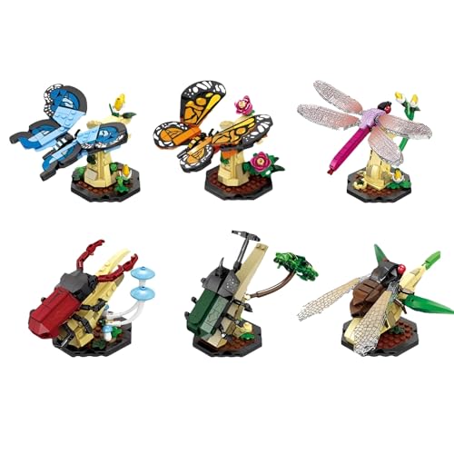MirthMakers 6-in-1-Insekten-Bausatz – 1029 Teile Schmetterlinge, Libellen-Bausatz, Naturmodell-Sammlung, Dekoration für das Homeoffice, STEM-Lernspielzeug, Erwachsene und Kinder von MirthMakers