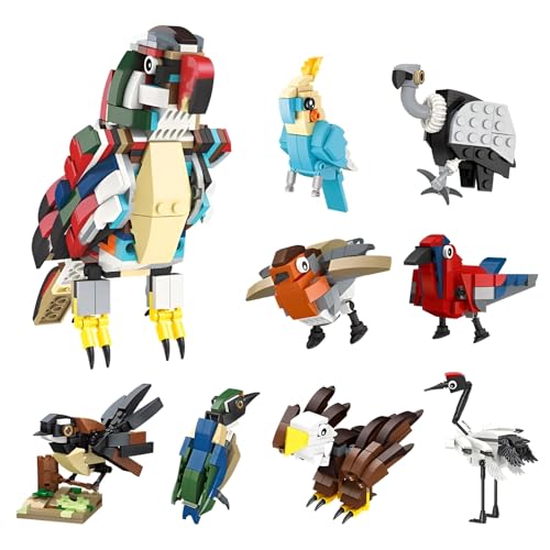 MirthMakers 8-in-1 Papageien-Bausatz – 824 Teile Vögel Tiere mit Adler, Rotkehlchen, Sammlerstück, STEM-Lernspielzeug, Dekoration für das Homeoffice, Erwachsene, Kinder ab 6 Jahren MirthMakers 8-in-1 Papageien-Bausatz – 824 Teile Vögel Tiere mit Adler, Rotkehlchen, Sammlerstück, STEM-Lernspielzeug, Dekoration für das Homeoffice, Erwachsene, Kinder ab 6 Jahren von MirthMakers