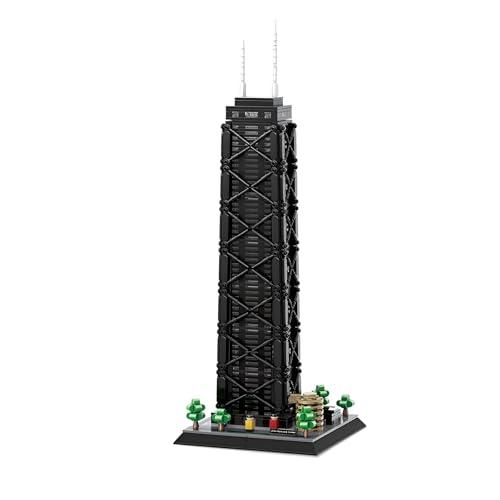 MirthMakers Architektur-Baukasten, John Hancock Center-Bauklötze, Chicagoer Wahrzeichen-Bauklötze-Spielzeug, Sammlerstück, Geburtstagsgeschenk für Kinder und Erwachsene (1284 Teile) von MirthMakers
